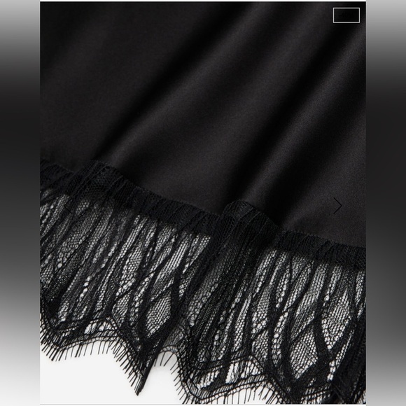 The Kooples 100% Silk Long Black Lace Hem Midi Skirt NWT - Picture 4 of 11